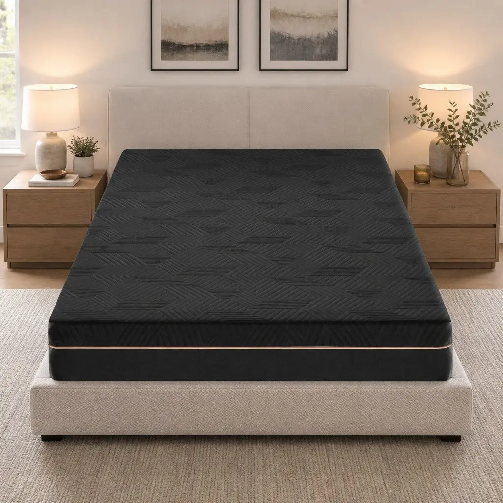 King Single Mattress Memory Foam 18cm Cooling Gel Green Tea Foam Medium Firm Black