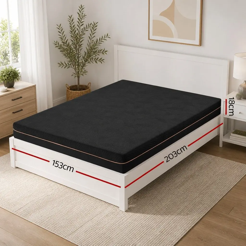 Queen Memory Foam Mattress 18cm Thick Cool Gel Green Tea Foam Medium Firm Bed
