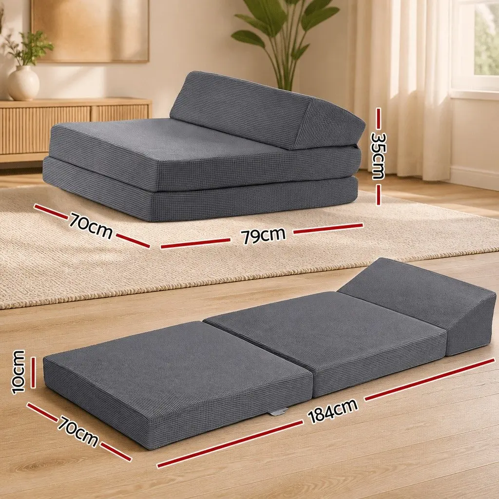 Foldable Mattress Trifold Sofa Bed Sleeping Mat Chair Guest Travel Camping