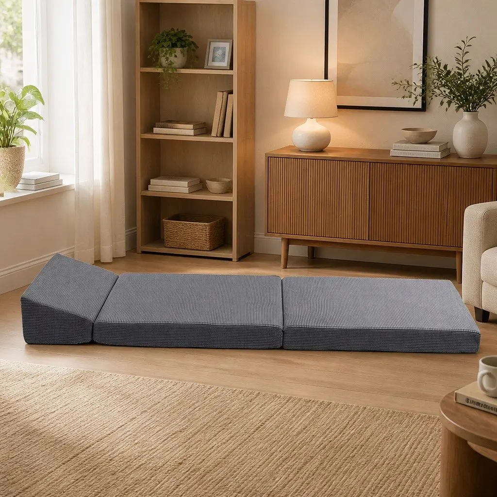 Foldable Mattress Trifold Sofa Bed Sleeping Mat Chair Guest Travel Camping
