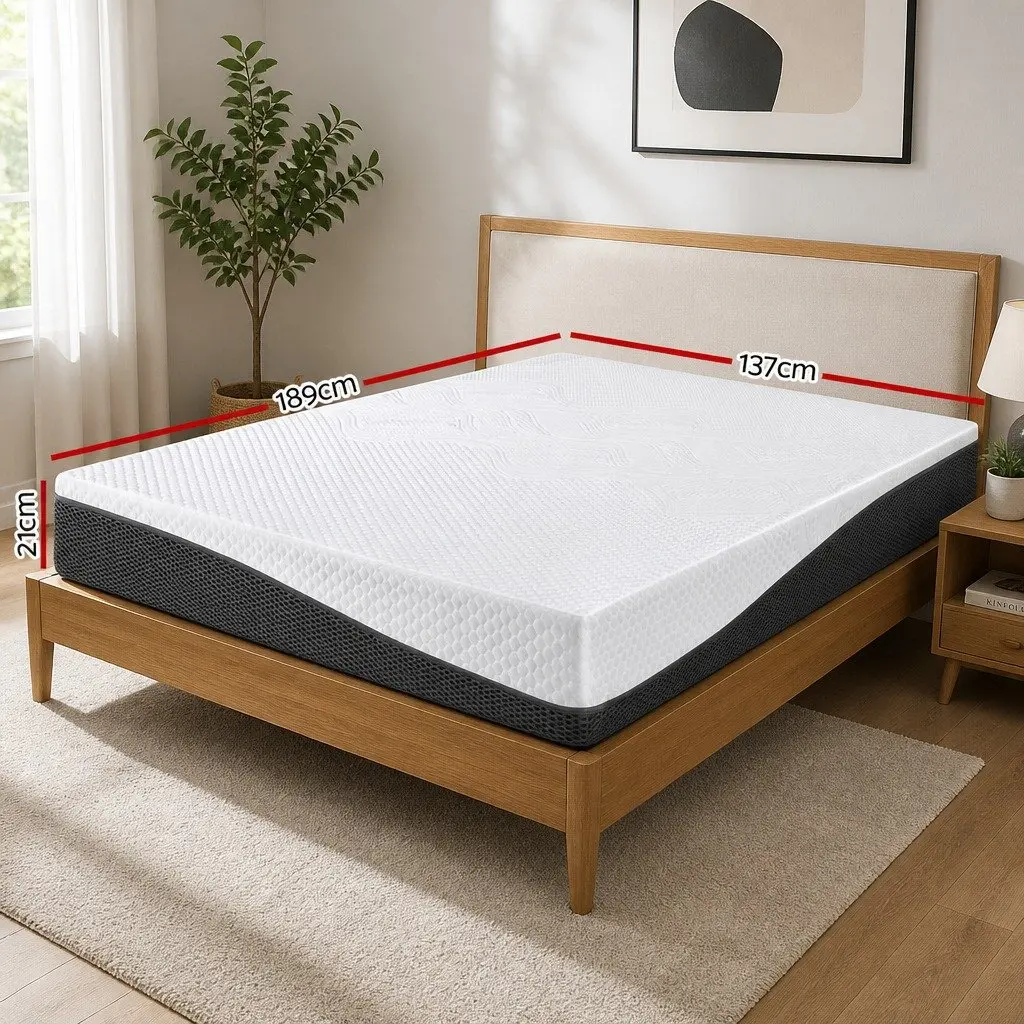 Memory Foam Mattress Cool Gel Pressure Relief Double Queen Size White