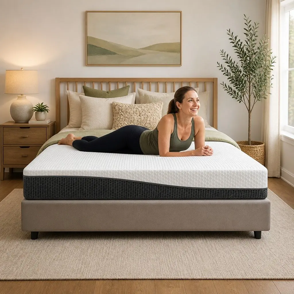 Memory Foam Mattress Cool Gel Pressure Relief Double Queen Size White