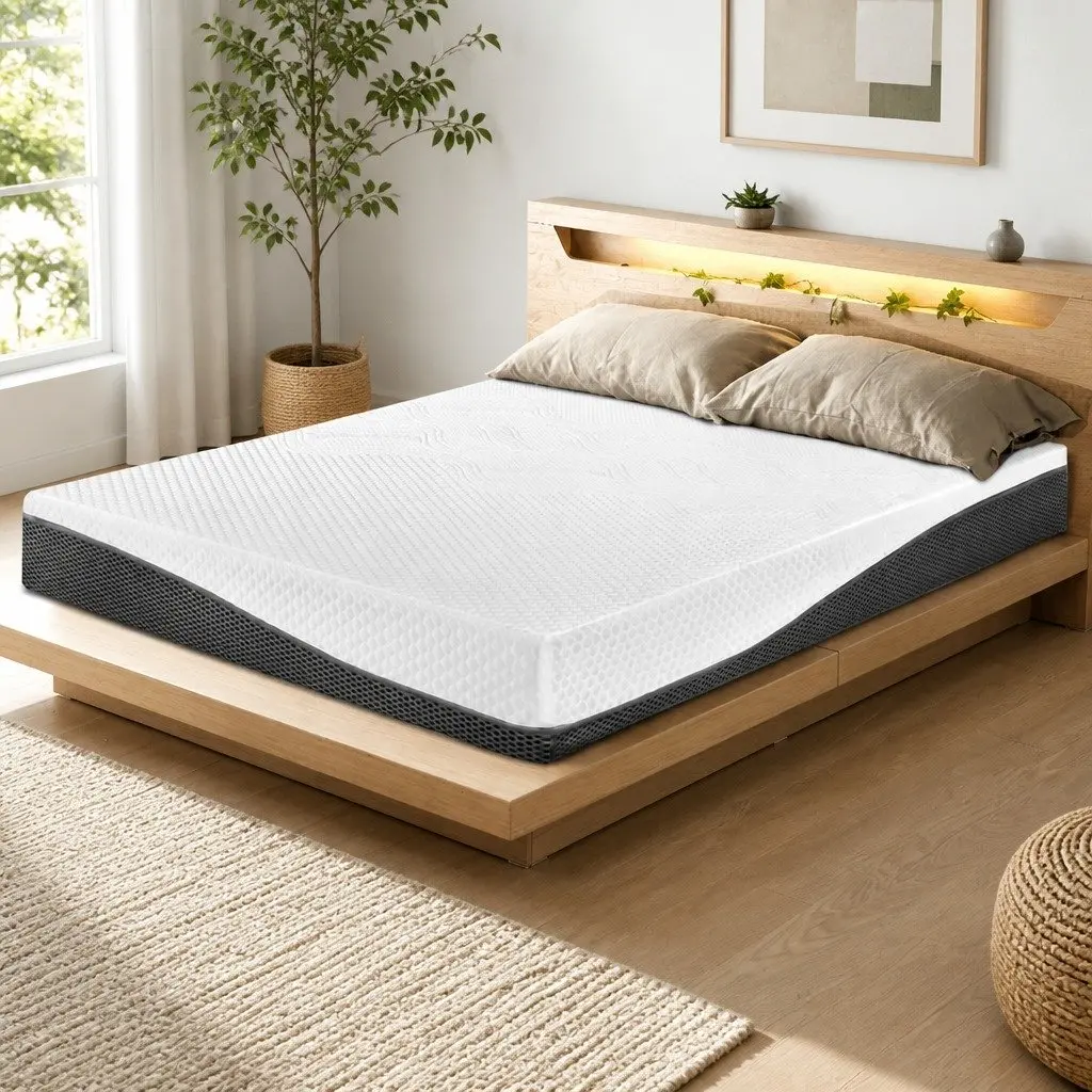 Memory Foam Mattress Queen 21cm Cool Gel Pressure Relief Hypo-Allergenic White