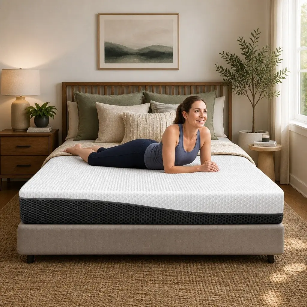 Memory Foam Mattress Queen 21cm Cool Gel Pressure Relief Hypo-Allergenic White