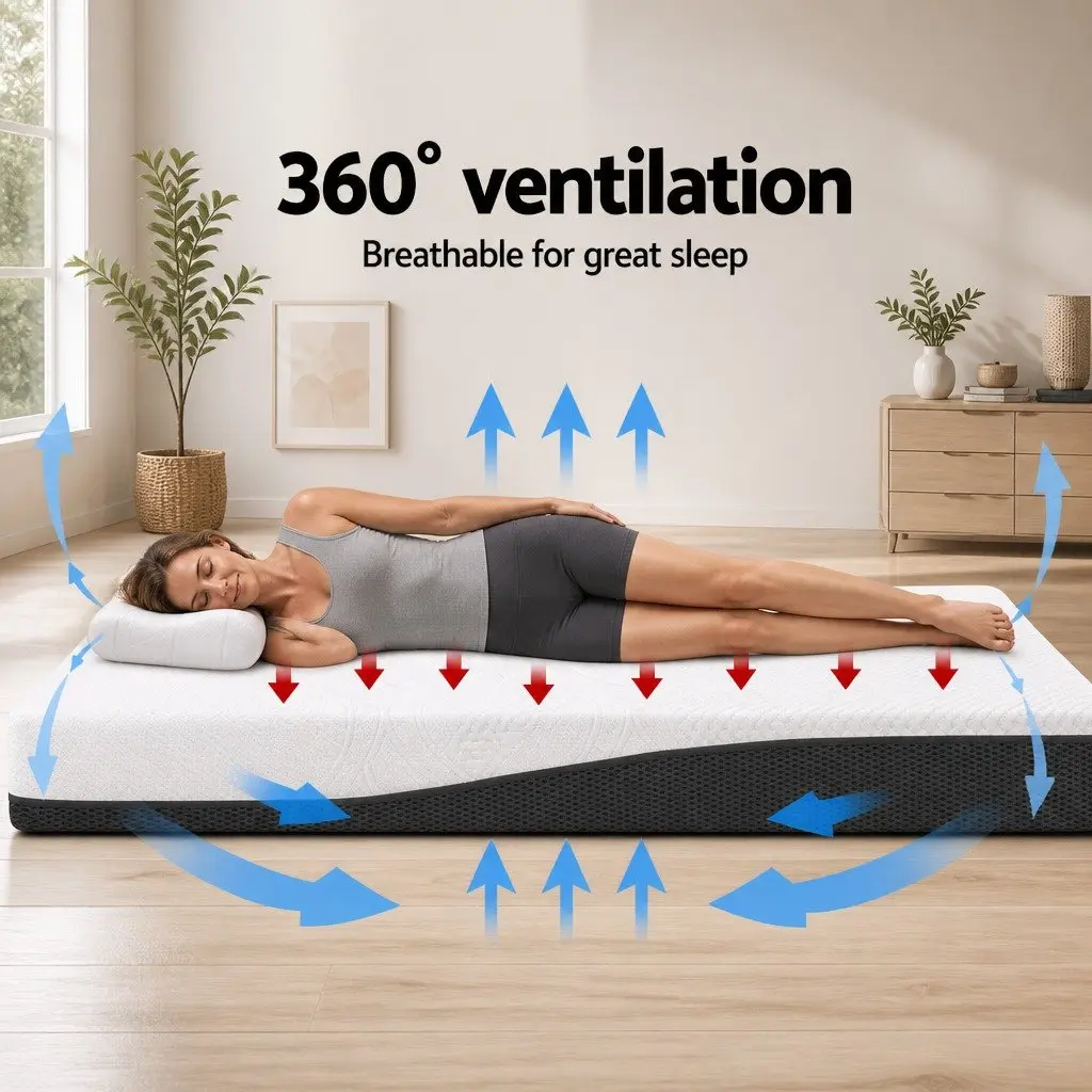 Memory Foam Mattress Queen 21cm Cool Gel Pressure Relief Hypo-Allergenic White