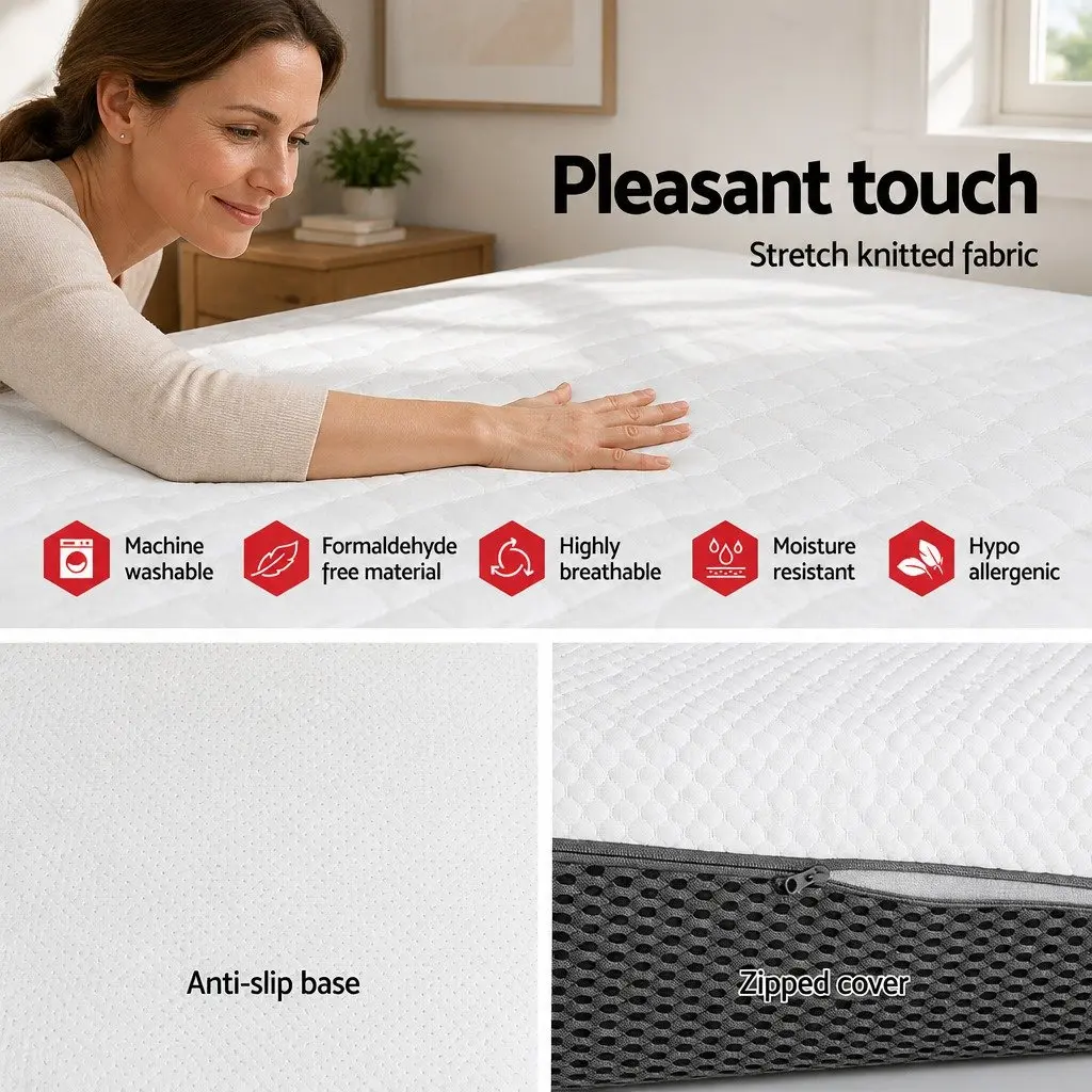 Memory Foam Mattress Queen 21cm Cool Gel Pressure Relief Hypo-Allergenic White