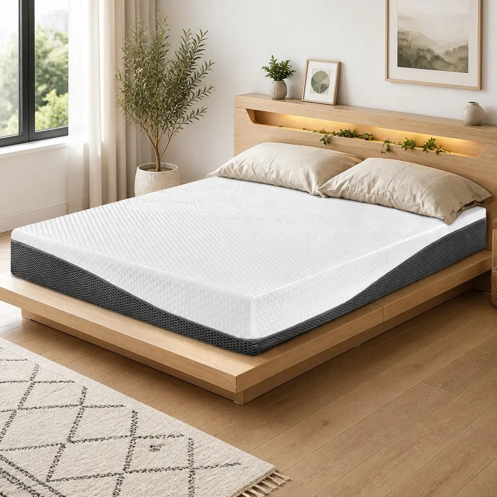 Memory Foam Mattress Queen 21cm Cool Gel Pressure Relief Hypo-Allergenic White