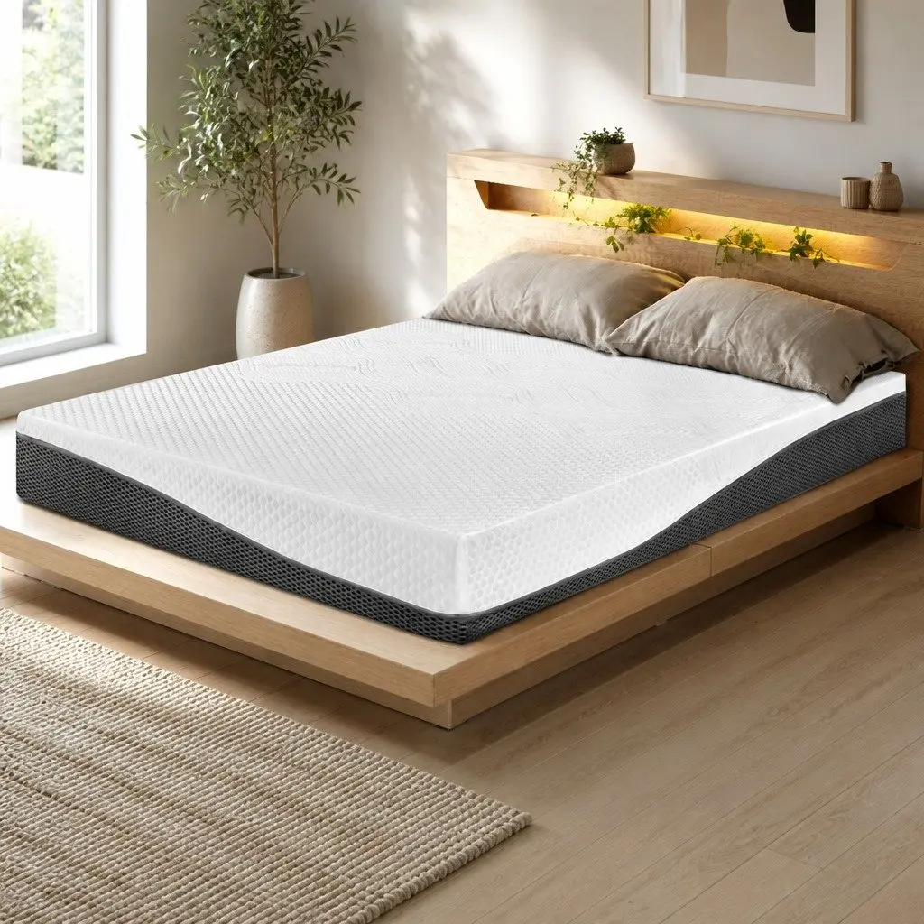 Memory Foam Mattress Single 21cm Cool Gel Pressure Relief Support White