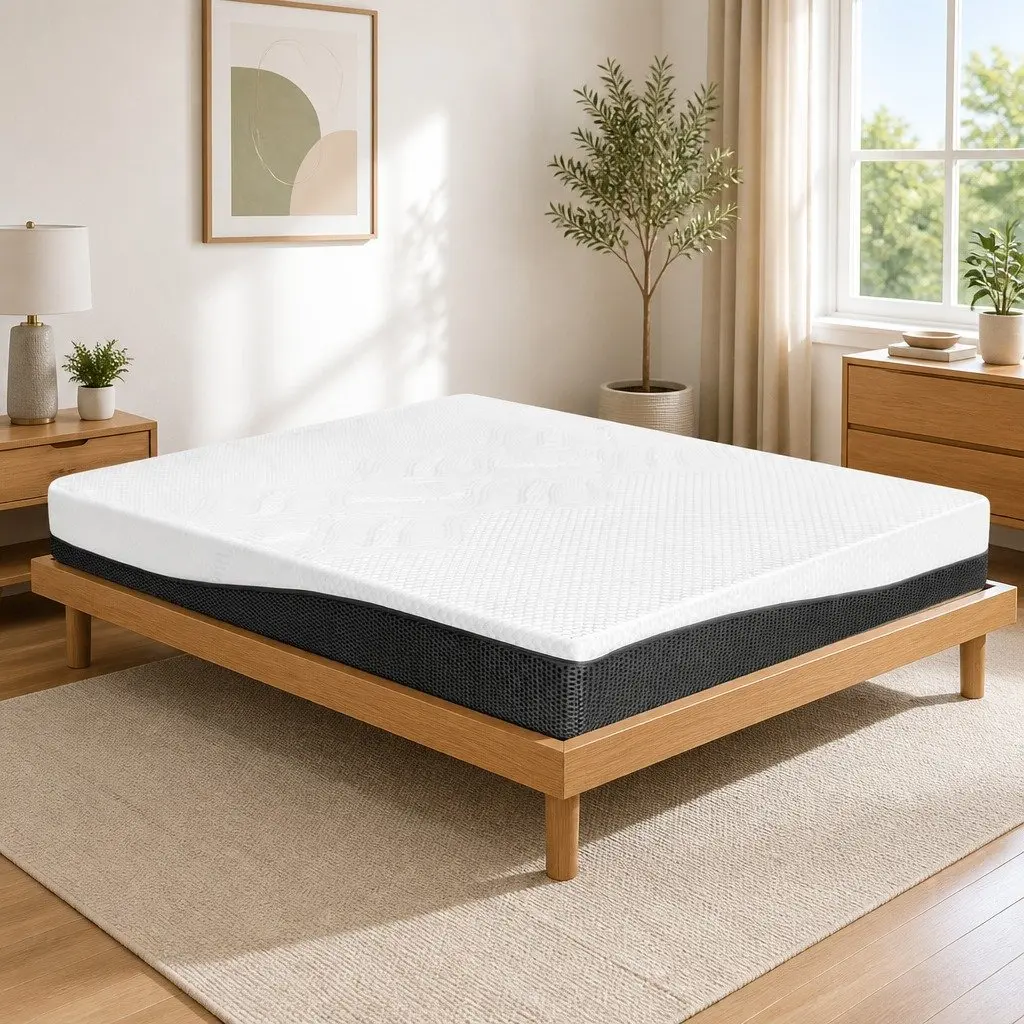 Memory Foam Mattress Single 21cm Cool Gel Pressure Relief Support White