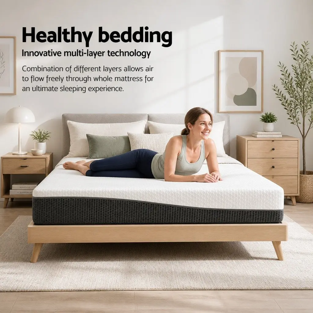 Memory Foam Mattress Single 21cm Cool Gel Pressure Relief Support White