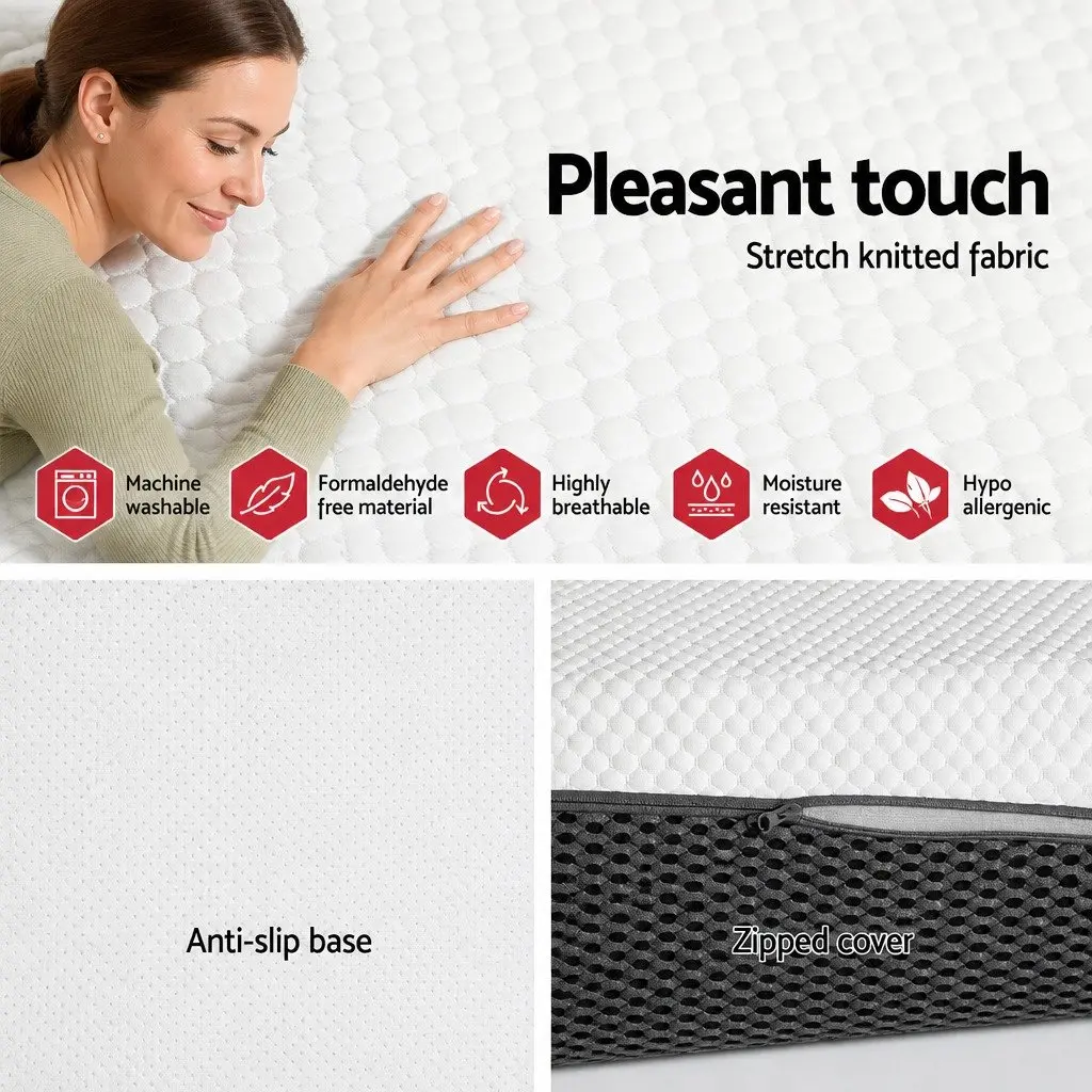 Memory Foam Mattress Single 21cm Cool Gel Pressure Relief Support White
