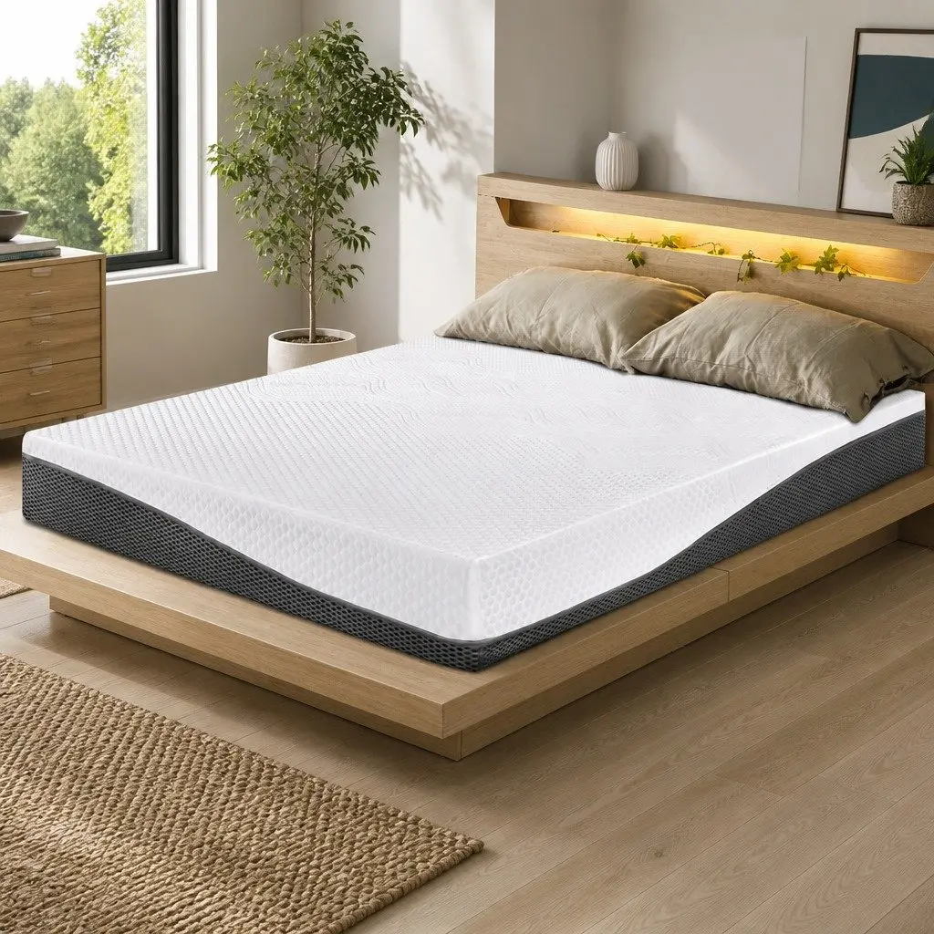 Memory Foam Mattress Single 21cm Cool Gel Pressure Relief Support White