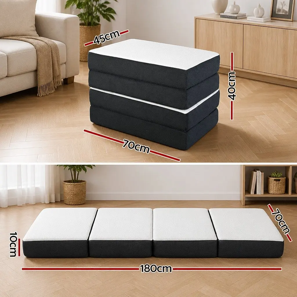 Grey Foldable Foam Sofa Bed for Guests