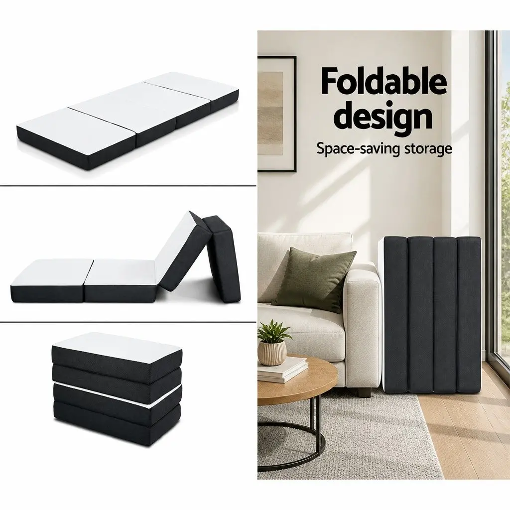 Grey Foldable Foam Sofa Bed for Guests