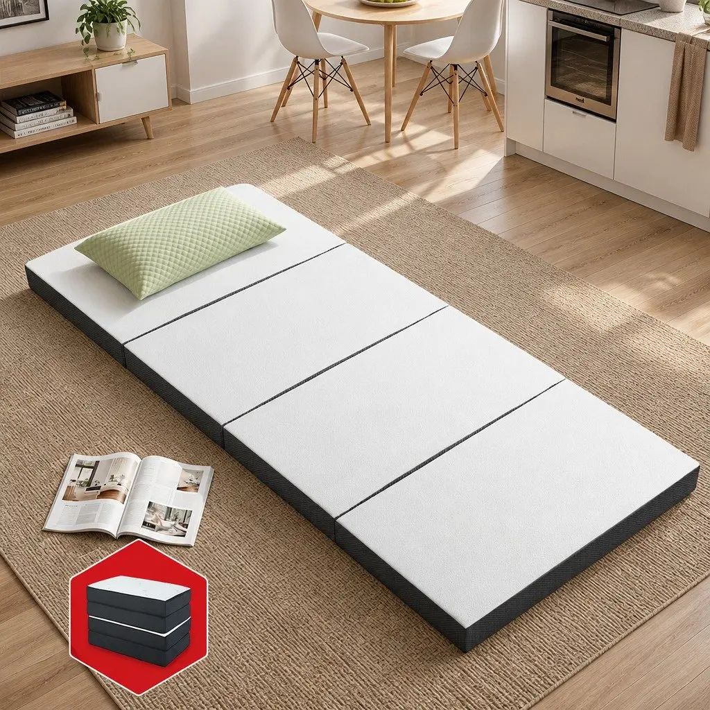 Grey Foldable Foam Sofa Bed for Guests