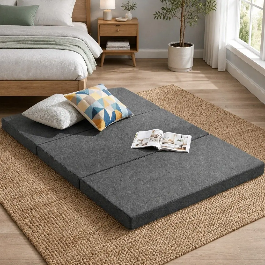 Grey Folding Mattress for Flexible Use