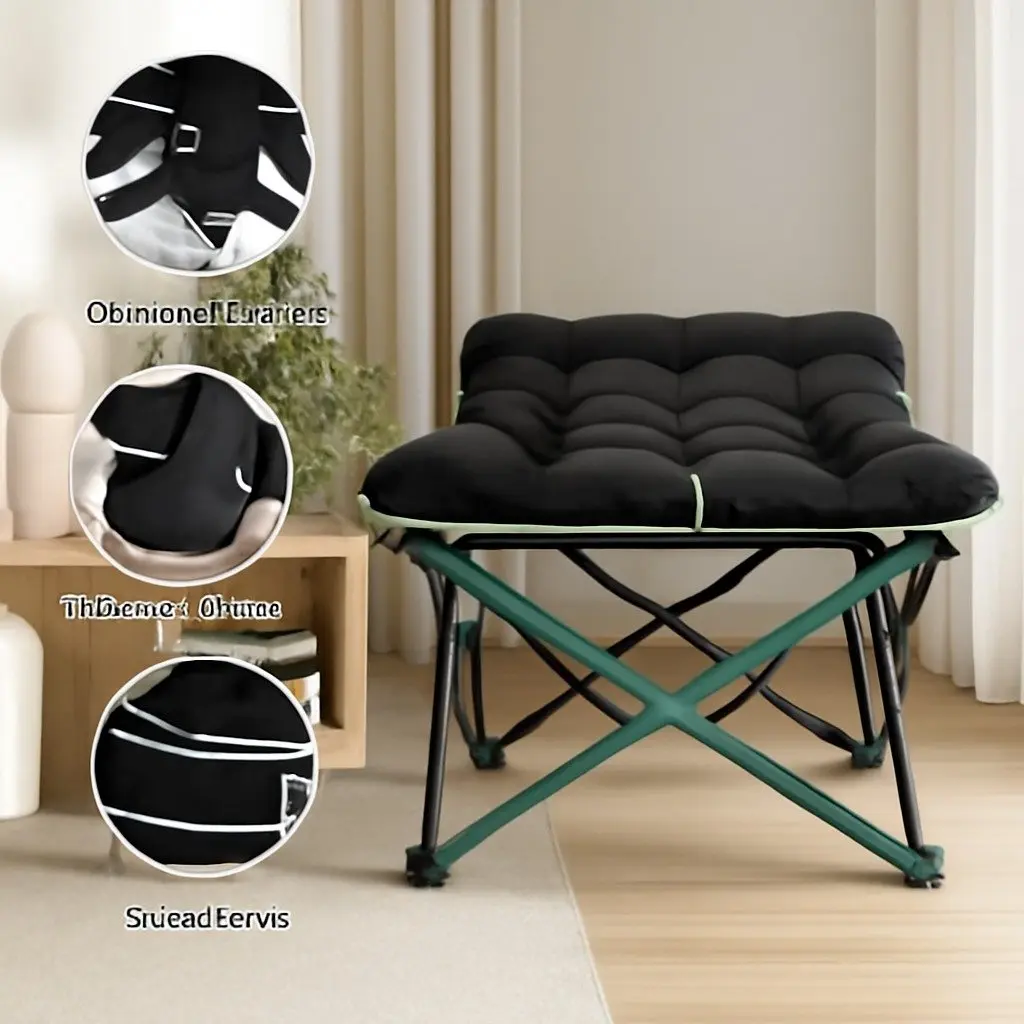 Folding Bed with Mattress Heavy Duty Black 185CM Portable Guest Sleeping