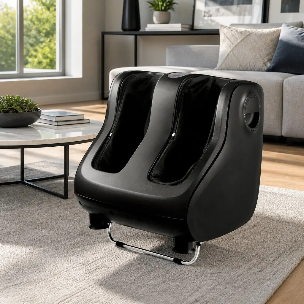 Foot Massager Shiatsu Electric Calf Leg Kneading Massage Chair Black