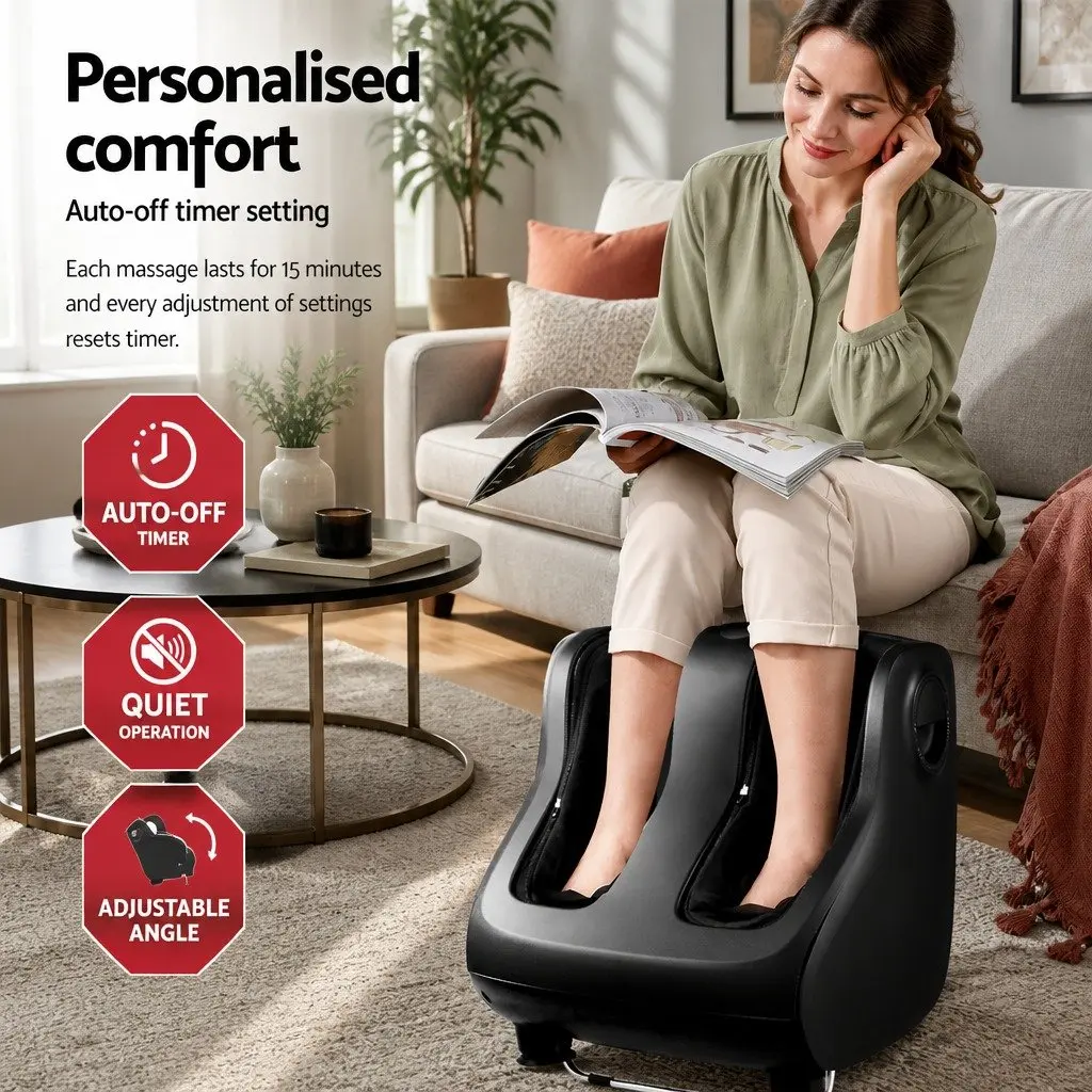 Foot Massager Shiatsu Electric Calf Leg Kneading Massage Chair Black