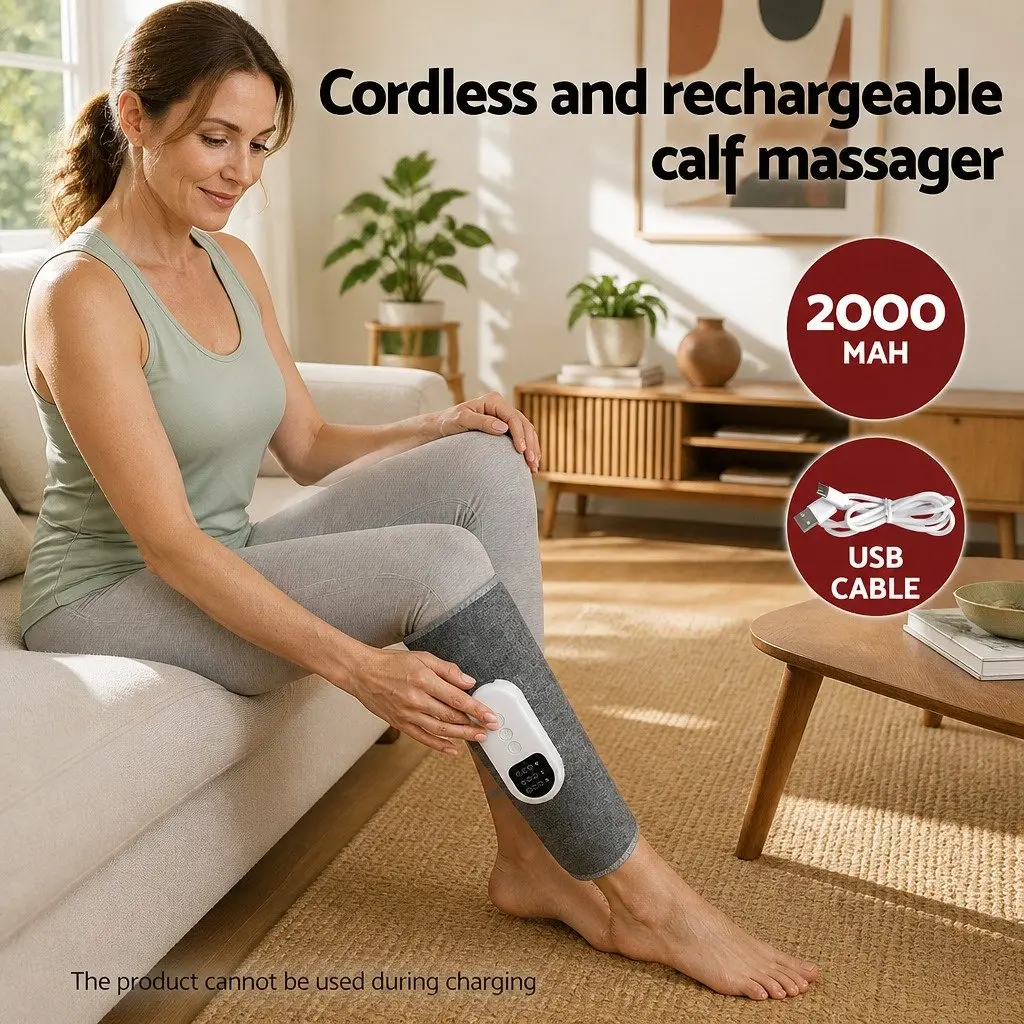 Calf Massager Air Compression Relaxation Cordless Rechargeable Grey