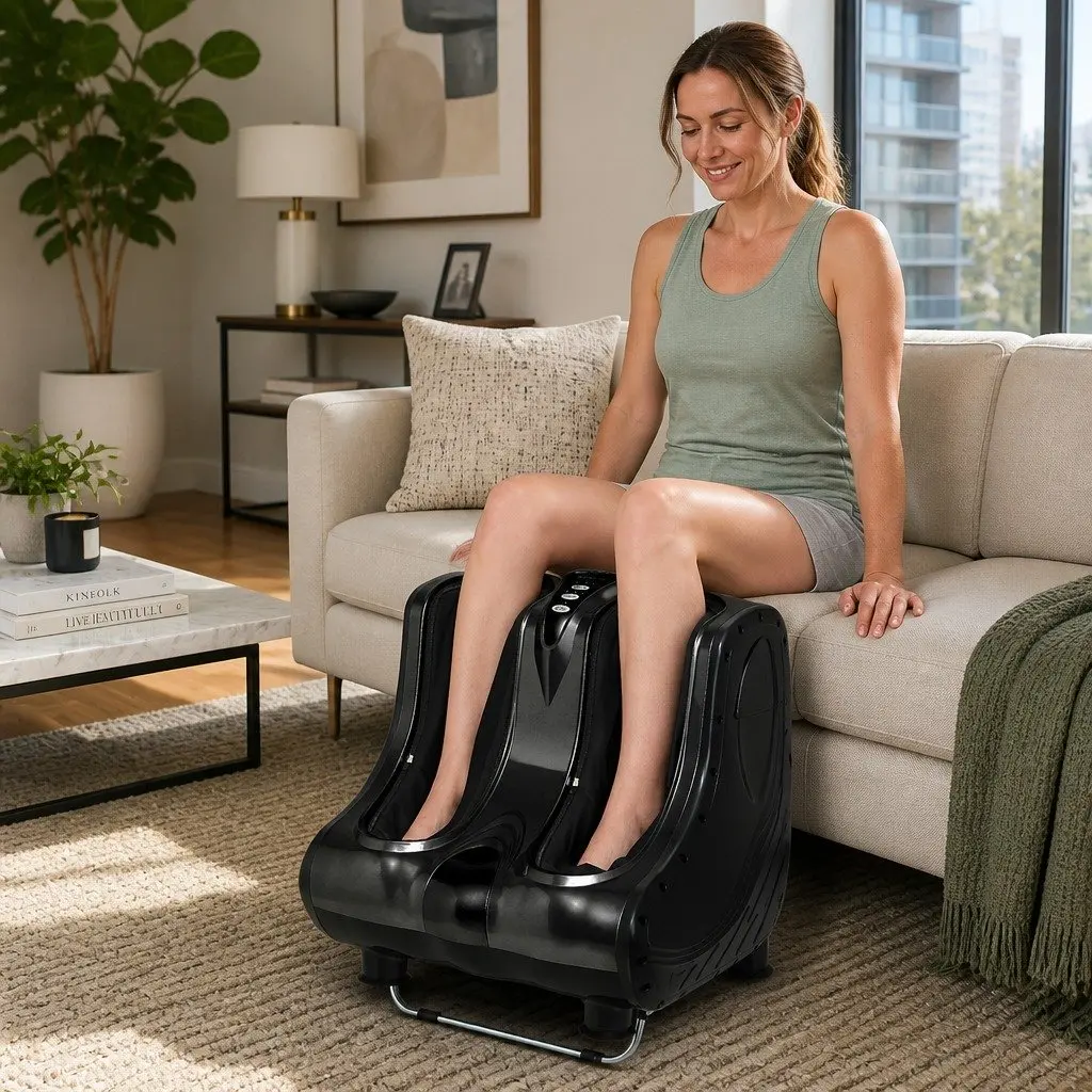 Foot Massager Electric Shiatsu Kneading Leg Roller Black