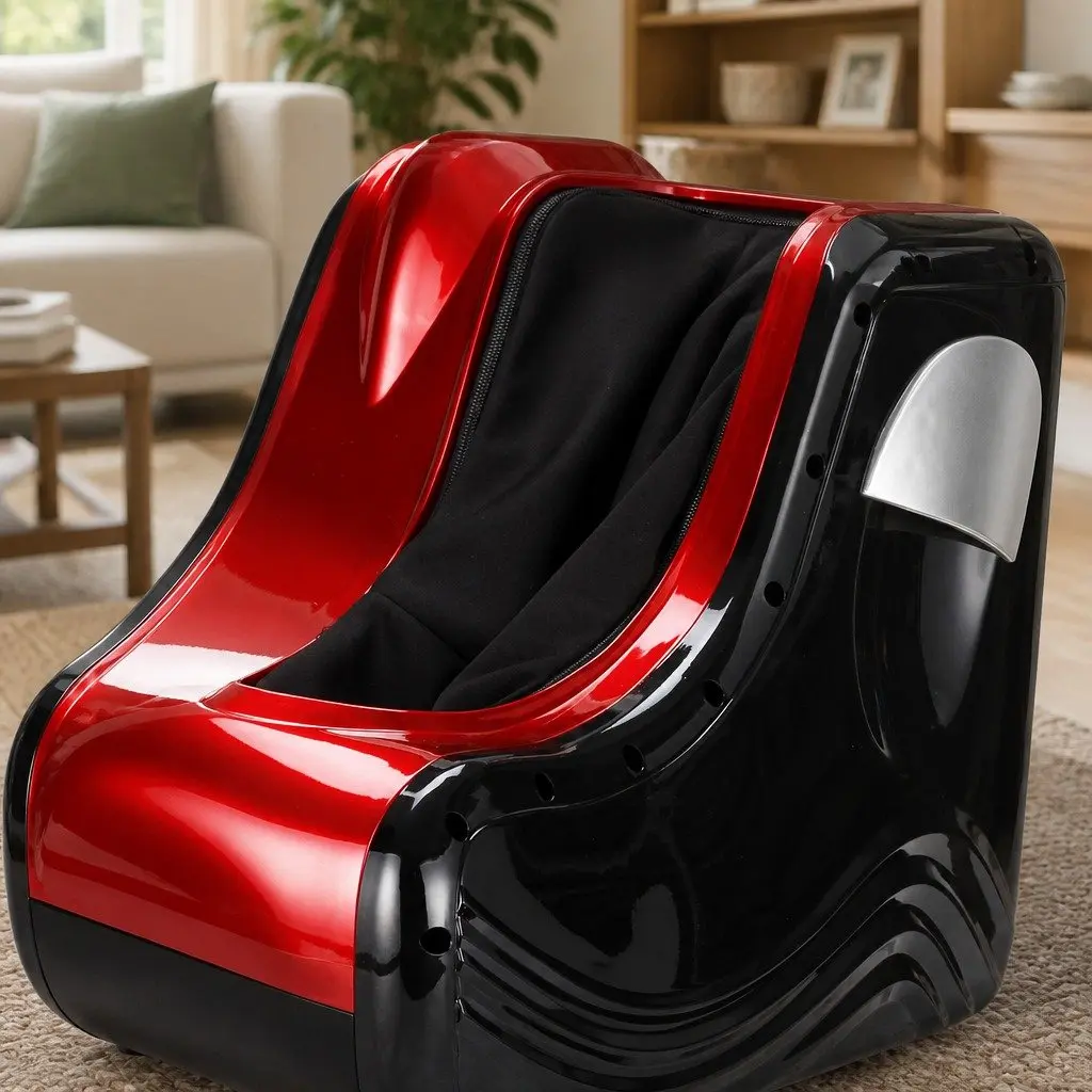 Foot Massager Electric Shiatsu Kneading Roller Leg Massage Chair 47cm Red
