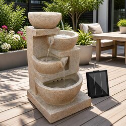 Quality 4-Tier Solar Water Fountain with LED Lighting