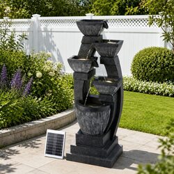 Reliable and Affordable 5-Tier Solar Fountain Feature