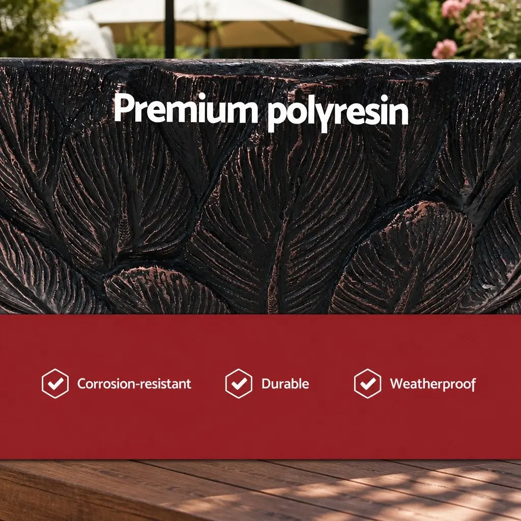 Solar Water Feature Fountain Bird Bath 106CM Brown Outdoor