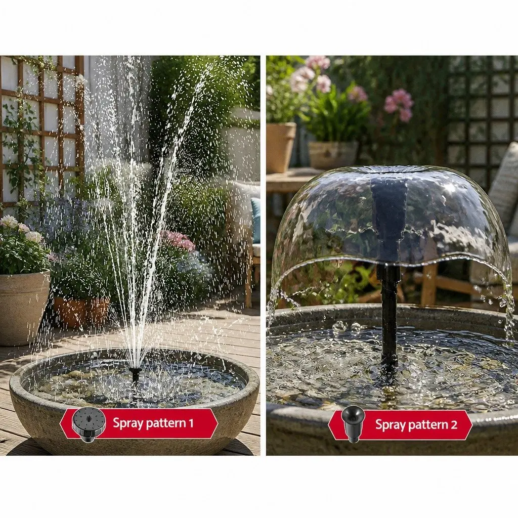 Solar Pond Pump Submersible Fountain Kit 9.8FT Black