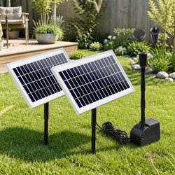 Reliable Solar Fountain Kit with Dual Panels for Gardens