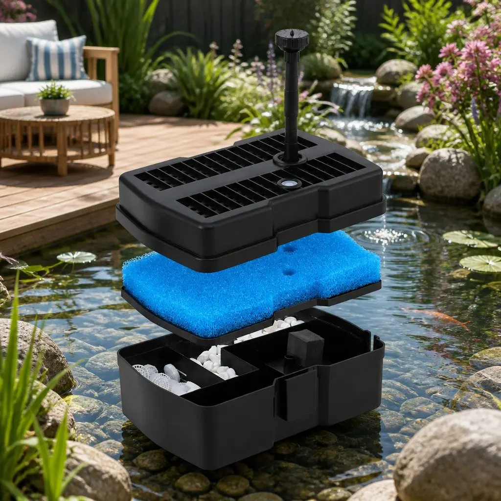 Solar Submersible Water Pump 4.6FT for Ponds and Fountains Black