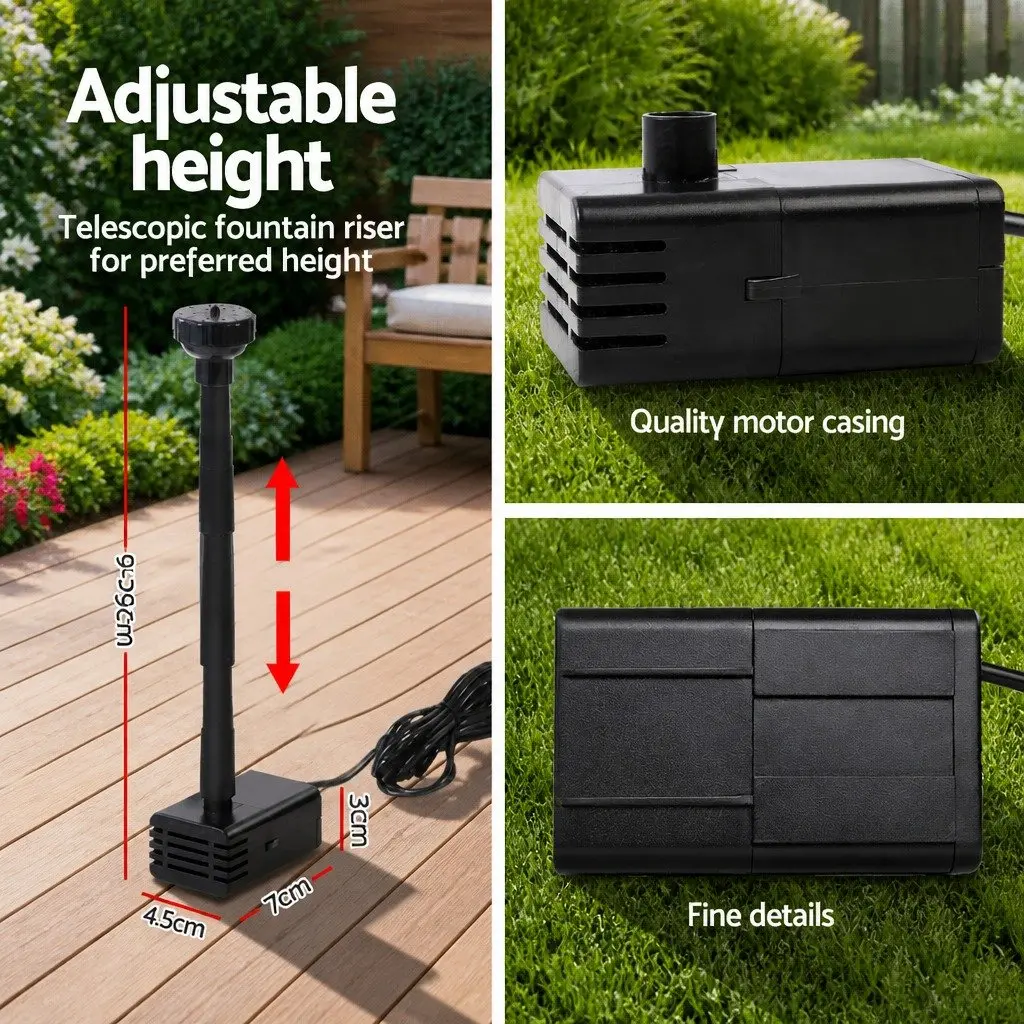 Solar Pond Pump Water Fountain 4.6FT Black