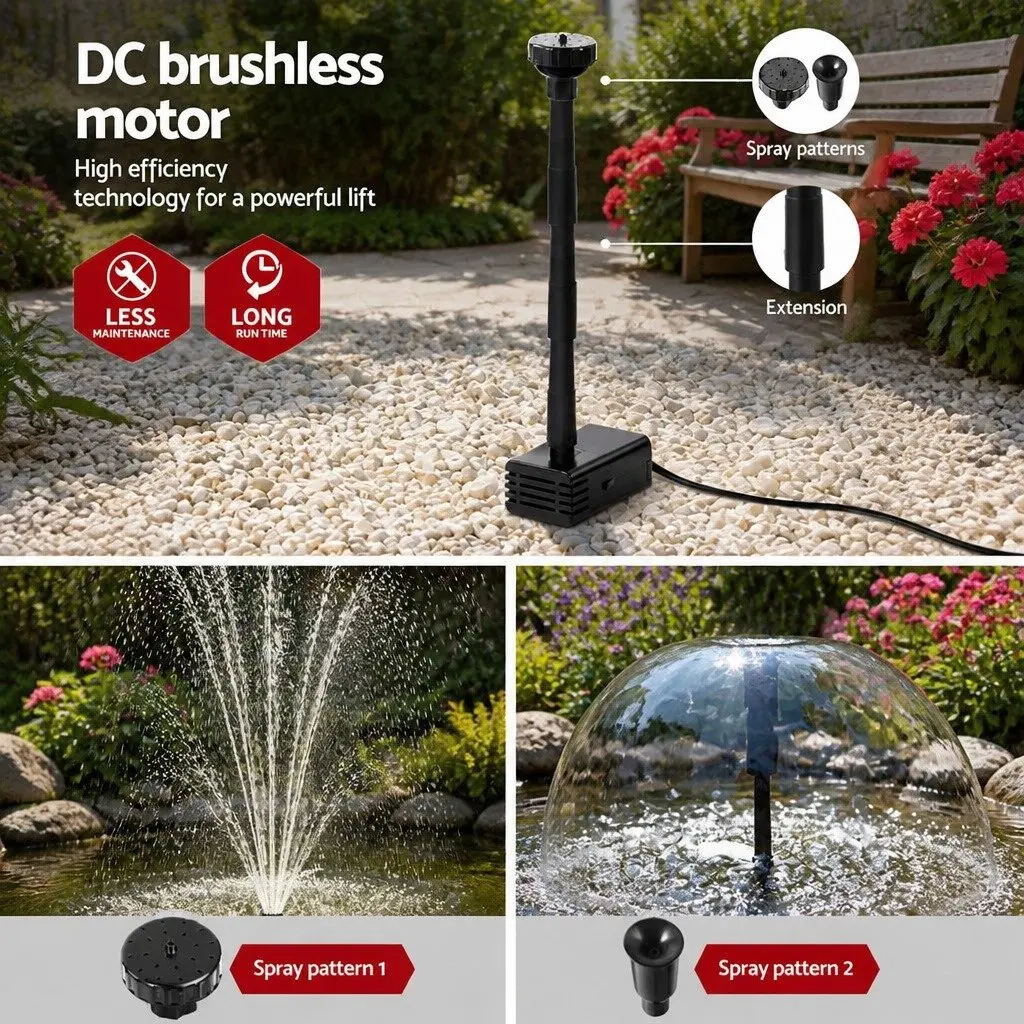 Solar Pond Pump Water Fountain 4.6FT Black