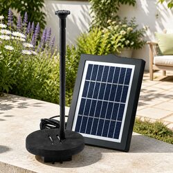 Solar Pond Pump Water Fountain Submersible Floating Bird Bath 190L/H Outdoor