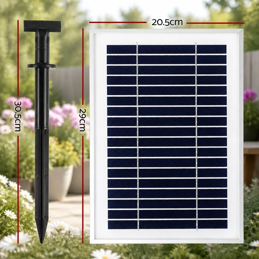 Submersible Solar Fountain Pump with LED Lights Battery Kit Black Outdoor Water Feature