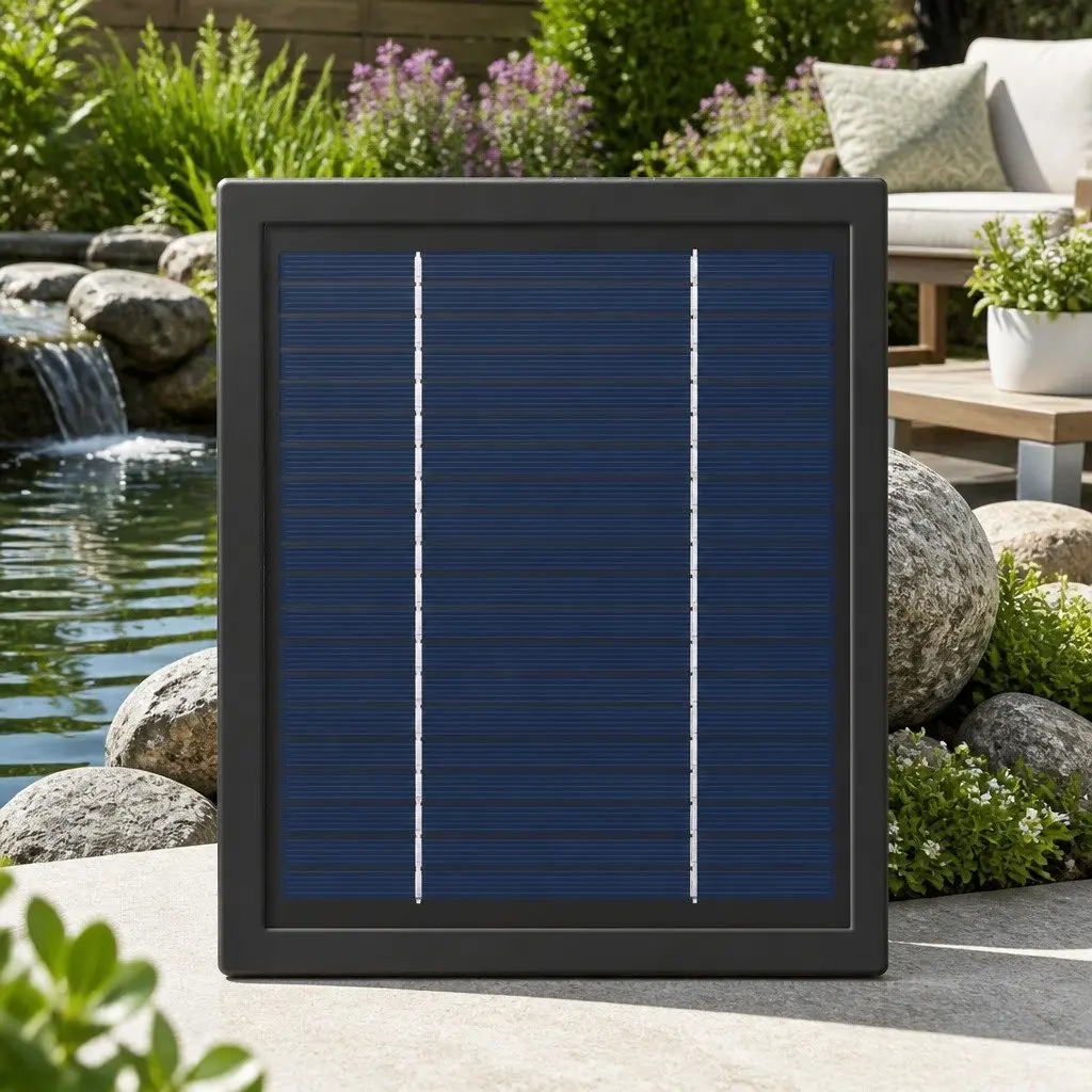 Solar Pond Pump Submersible Water Fountain Kit Adjustable Height 6.1FT Black 4 Nozzles