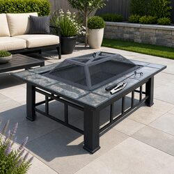 Reliable 3-In-1 Fire Pit BBQ Table with Ice Bucket