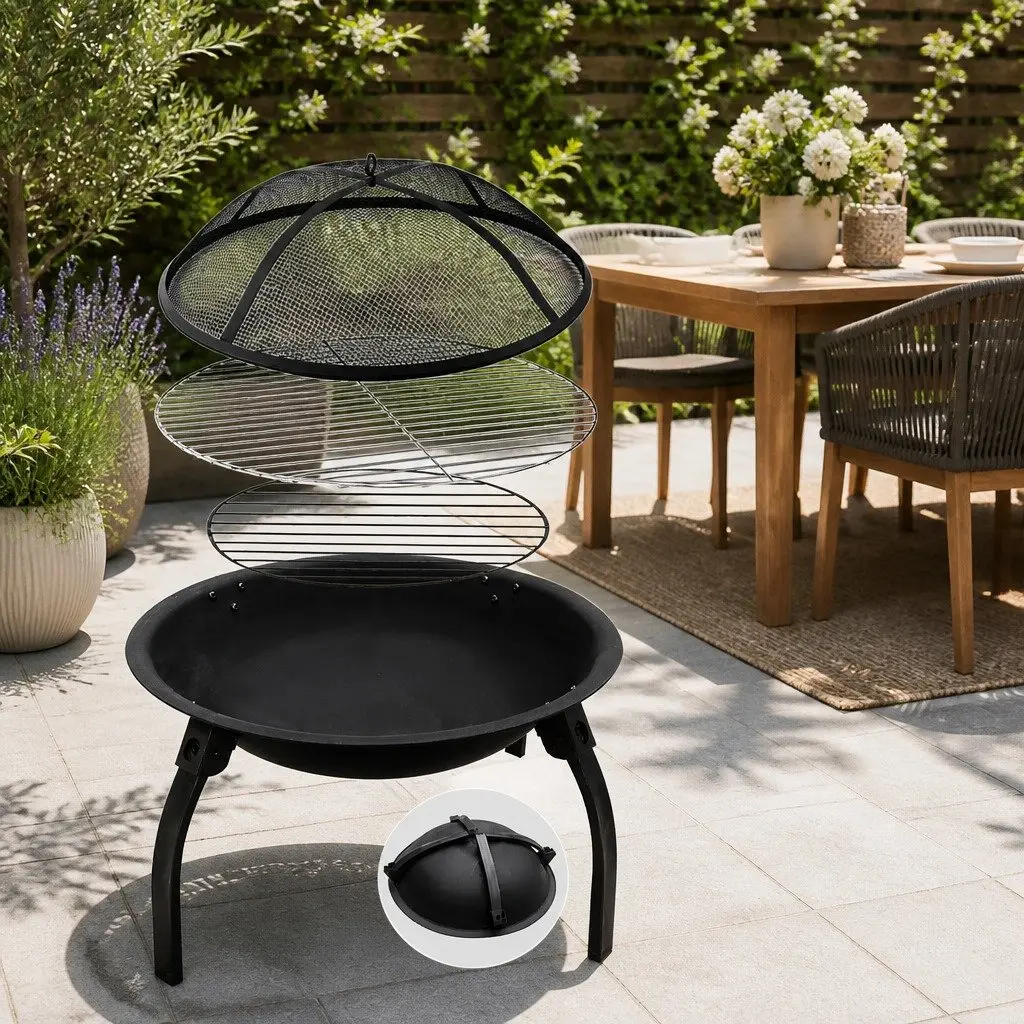 22" BBQ Fire Pit for Outdoor Use