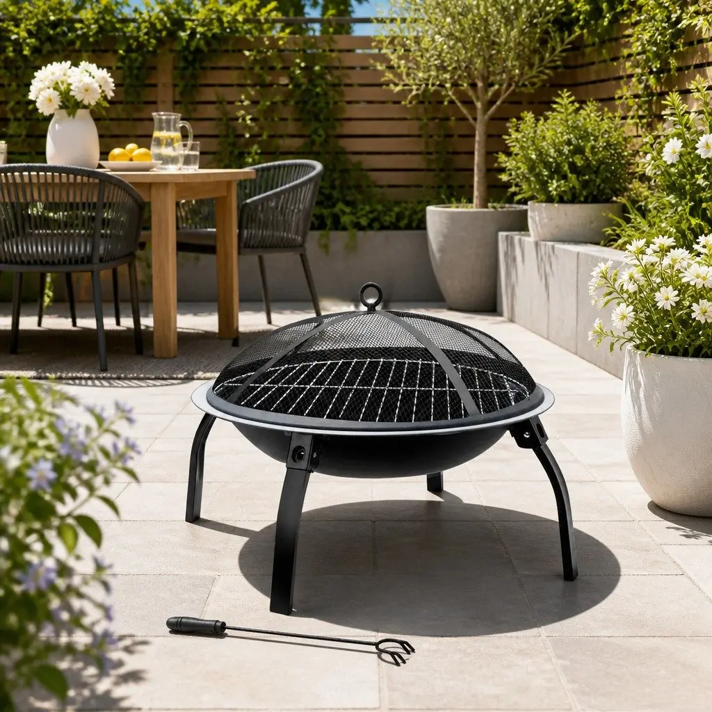 22" BBQ Fire Pit for Outdoor Use