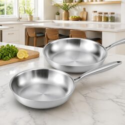 Reliable Stainless Steel Frying Pan Set 25cm 30cm