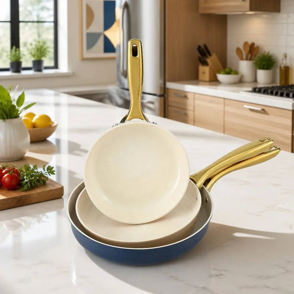 3 Piece Frying Pan Set with Non-Stick Coating