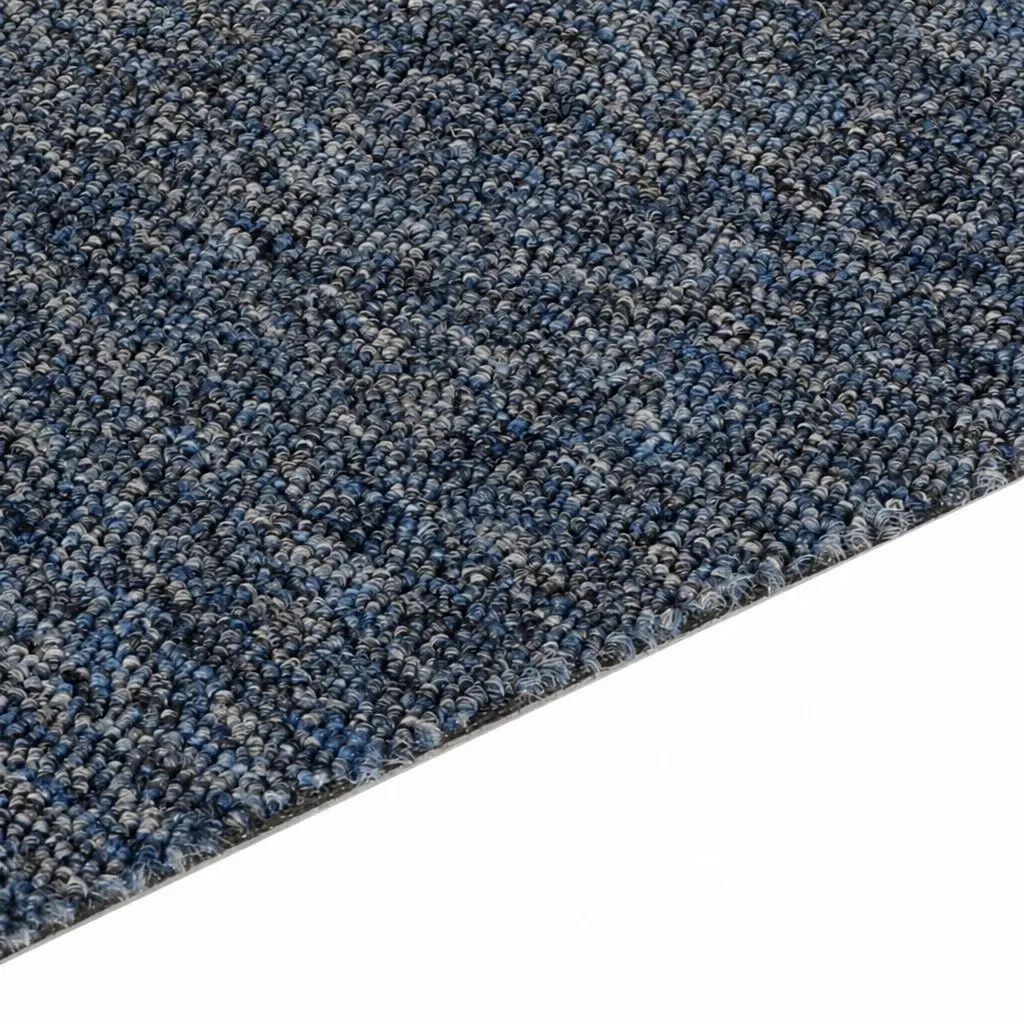 Carpet Tiles Commercial Office 50cm Blue Heavy Duty Self-Adhesive 20 Piece