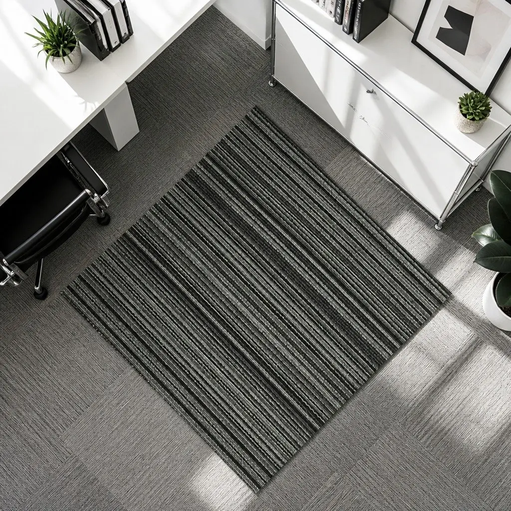 Carpet Tiles Commercial Grade Heavy Duty Modular Flooring 50cm x 50cm Black