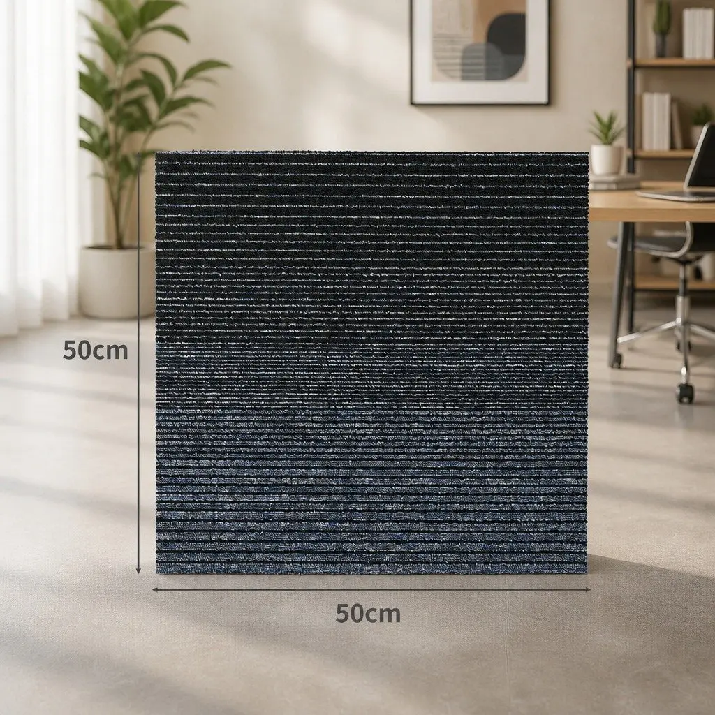 Carpet Tiles Commercial Grade 50x50cm 20 Pieces Black Grey Blue Coffee