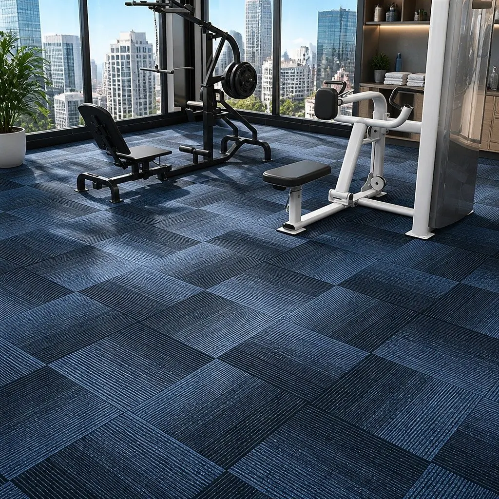 Carpet Tiles Commercial Grade 50x50cm 20 Pieces Black Grey Blue Coffee