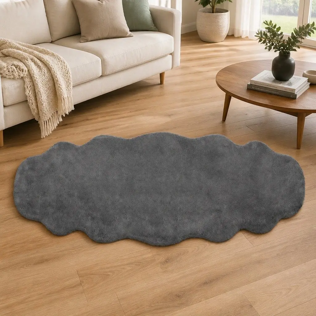 Grey Cloud Fluffy Area Rug 80x200cm