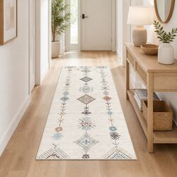 Durable Hallway Runner Rug: 180x60cm, Machine Washable
