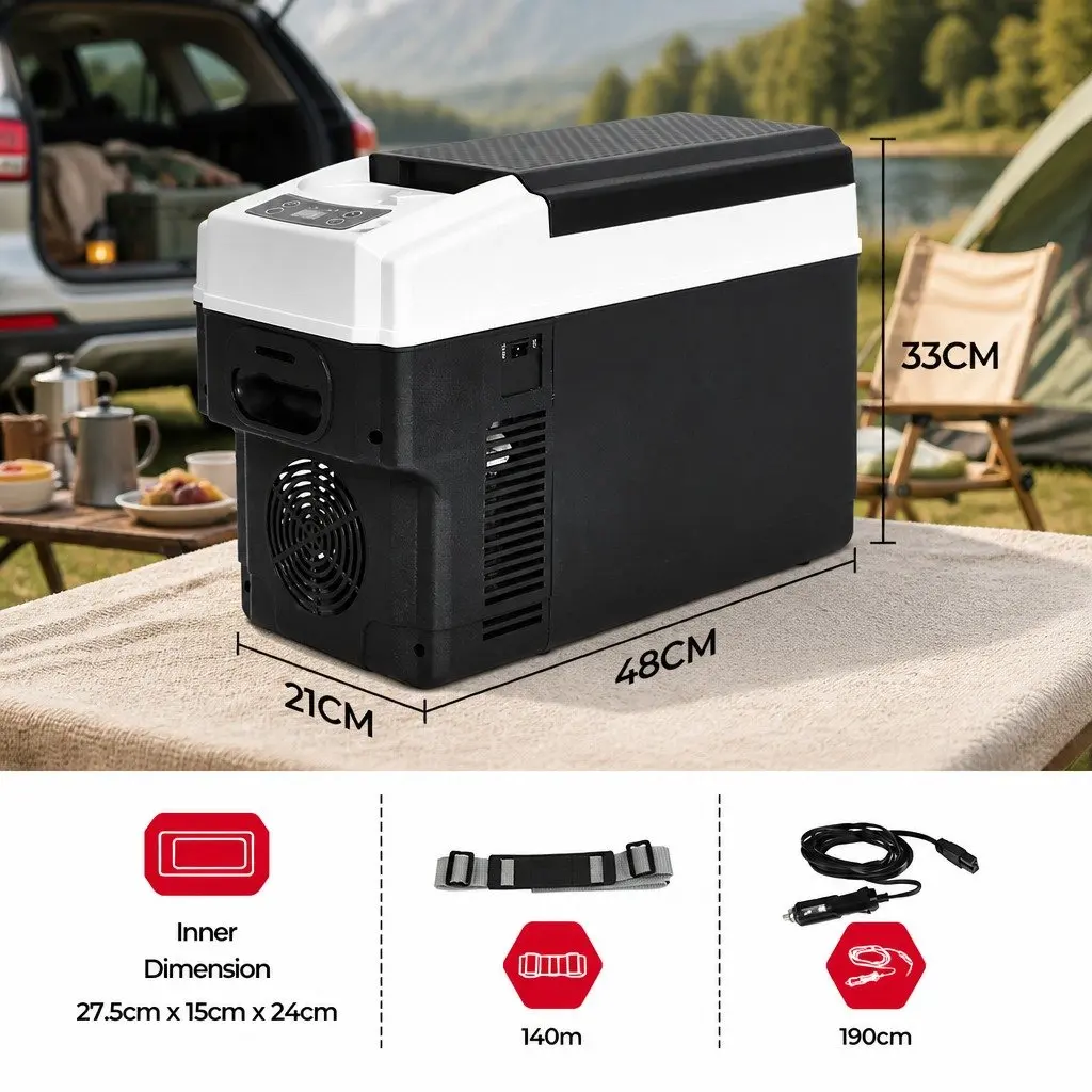 12V Portable Car Mini Fridge Cooler Warmer 13L Camping Travel Black