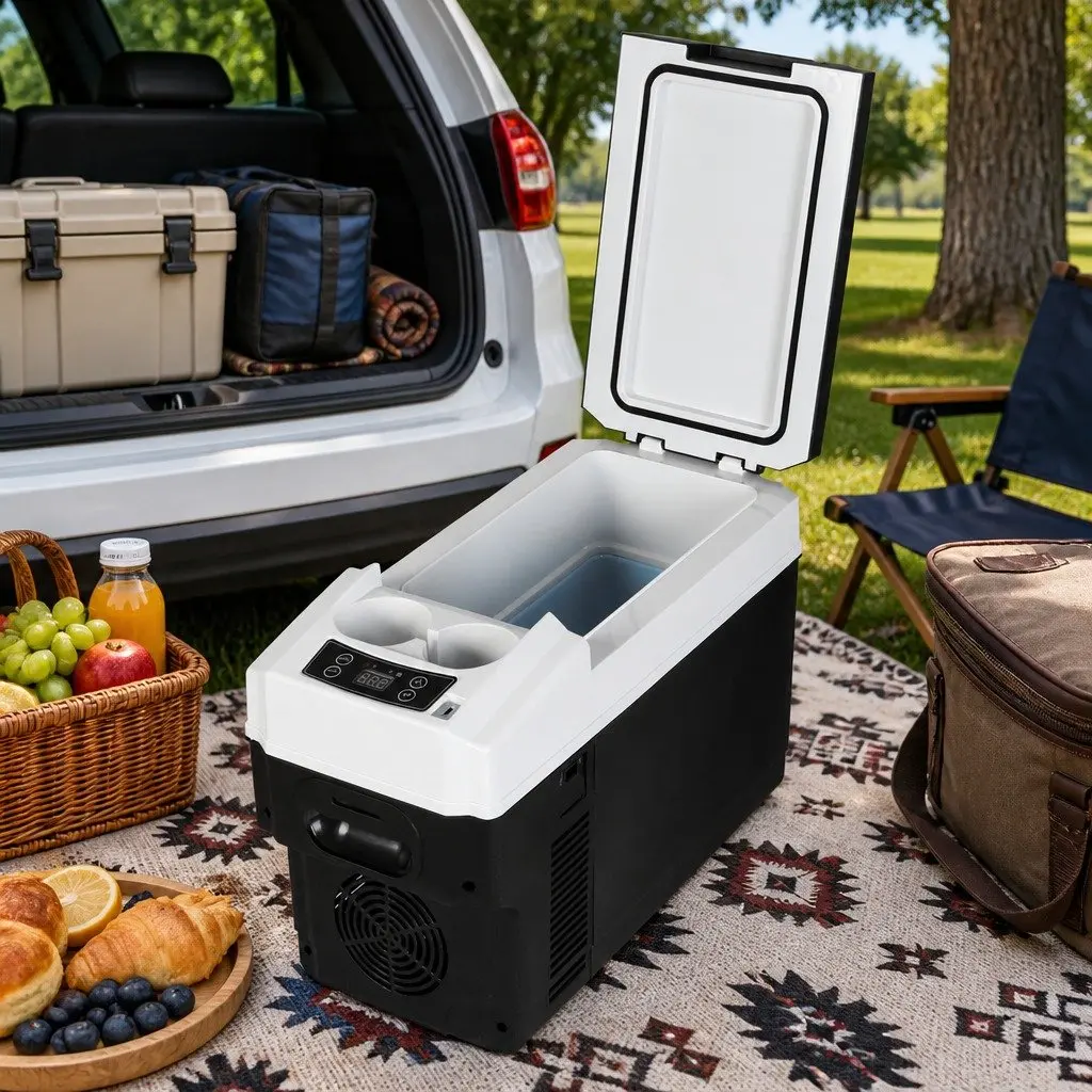12V Portable Car Mini Fridge Cooler Warmer 13L Camping Travel Black